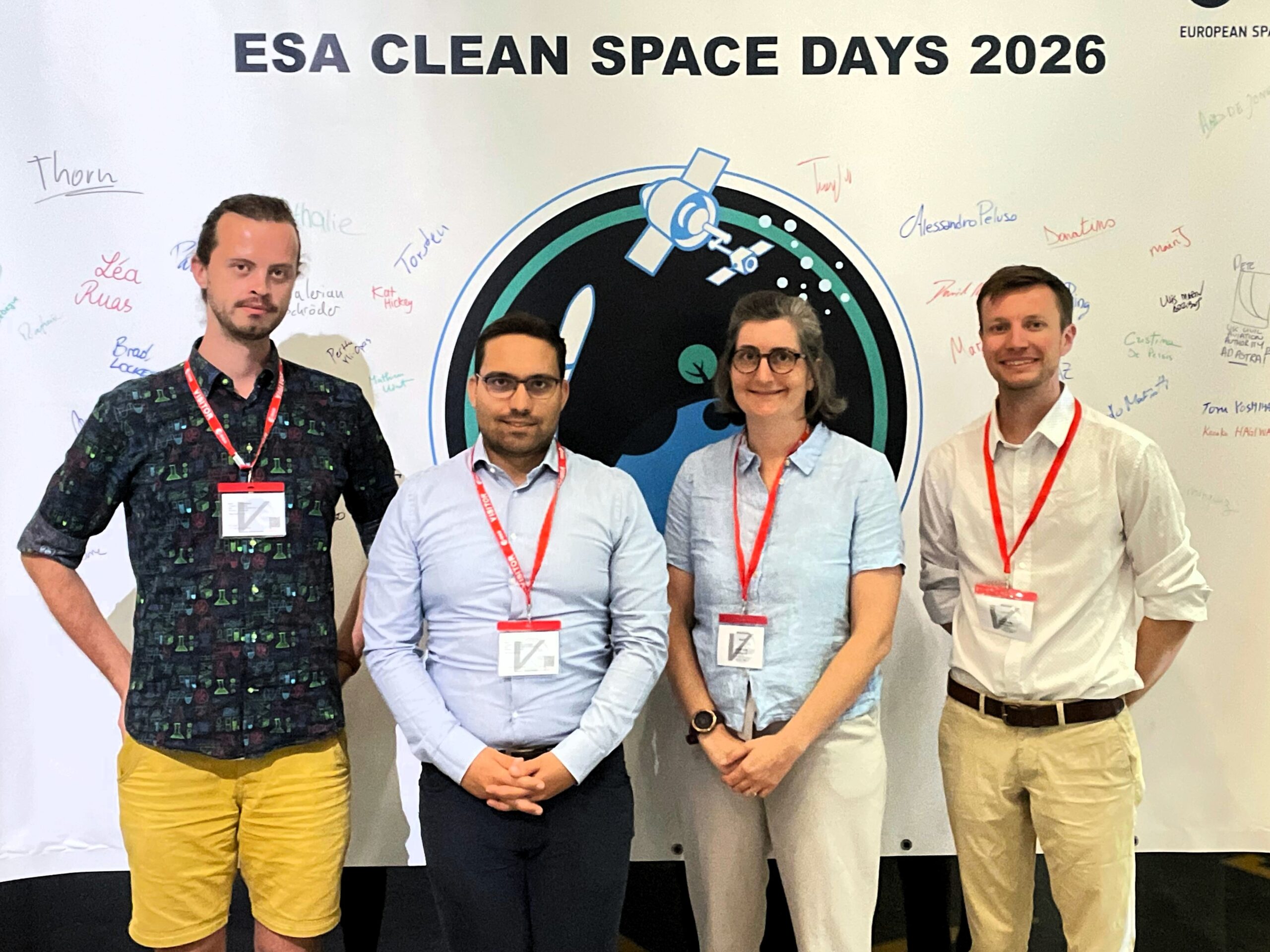 EcoDeltaV team at the ESA Clean Space Days to present the Ecodesign and LCA tool ACT